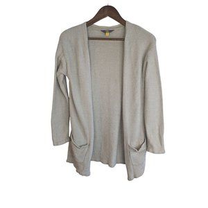 Rumi + Ryder The Feather Beige Open Cardigan Pockets Girls sz L 12-14
